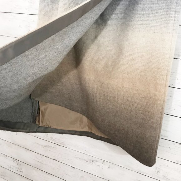 Lafayette 148 Wool Blend Grey & Brown Ombre Skirt - Picture 3 of 5